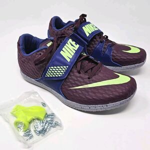 Nike Zoom HJ Elite High Jump Field Shoes Mens 8.5 Womens 10.5 Bordeaux Lime NEW